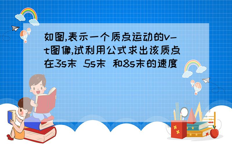 如图,表示一个质点运动的v-t图像,试利用公式求出该质点在3s末 5s末 和8s末的速度