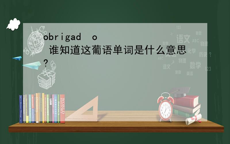 obrigadão 谁知道这葡语单词是什么意思?