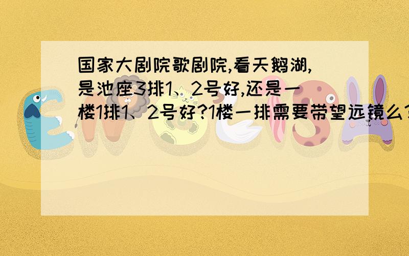 国家大剧院歌剧院,看天鹅湖,是池座3排1、2号好,还是一楼1排1、2号好?1楼一排需要带望远镜么?