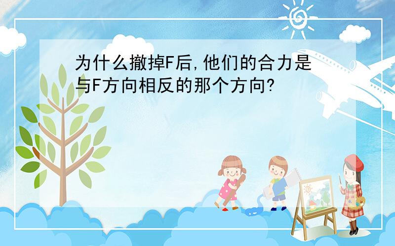 为什么撤掉F后,他们的合力是与F方向相反的那个方向?