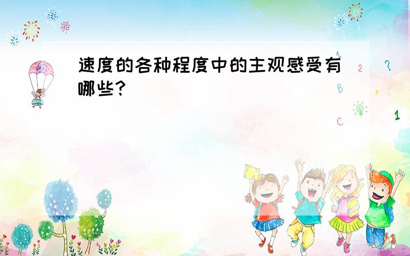 速度的各种程度中的主观感受有哪些?