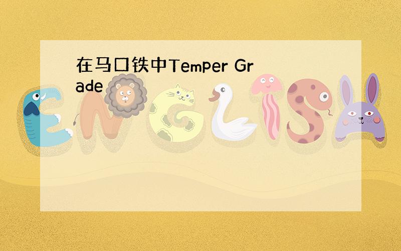 在马口铁中Temper Grade