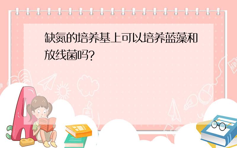 缺氮的培养基上可以培养蓝藻和放线菌吗?