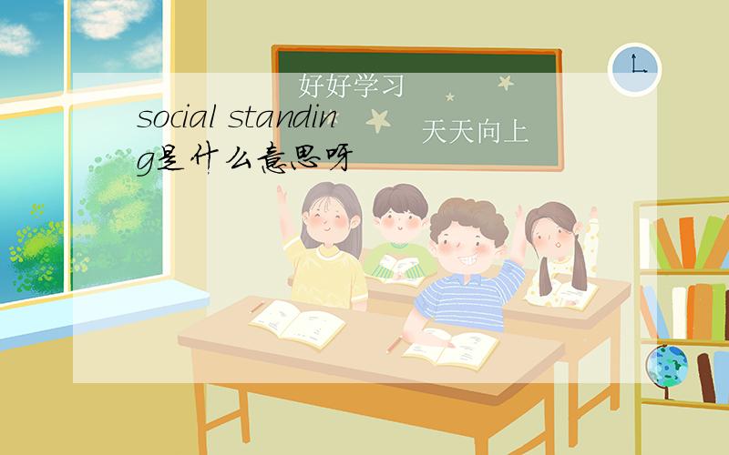 social standing是什么意思呀