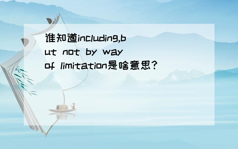 谁知道including,but not by way of limitation是啥意思?