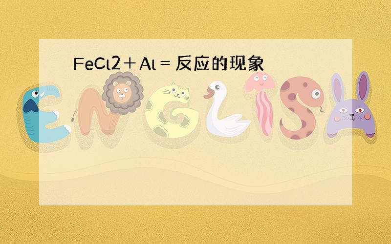 FeCl2＋Al＝反应的现象