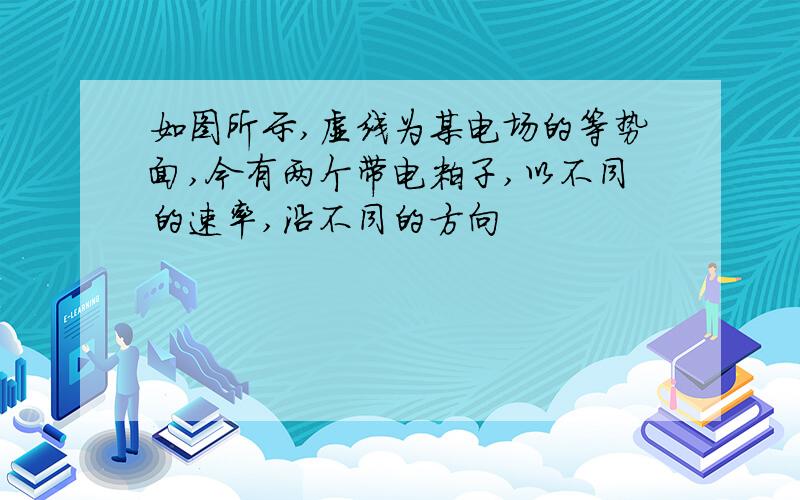 如图所示,虚线为某电场的等势面,今有两个带电粒子,以不同的速率,沿不同的方向