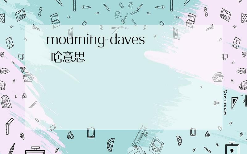 mourning daves 啥意思