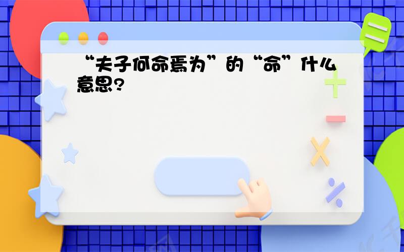 “夫子何命焉为”的“命”什么意思?