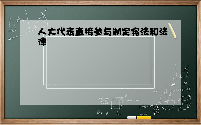 人大代表直接参与制定宪法和法律