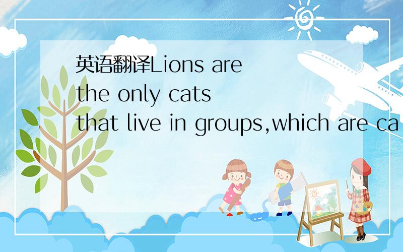 英语翻译Lions are the only cats that live in groups,which are ca