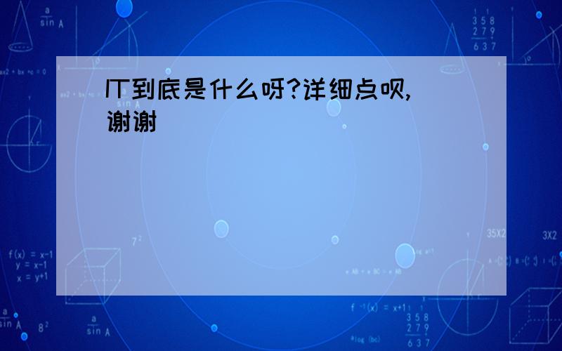 IT到底是什么呀?详细点呗,谢谢