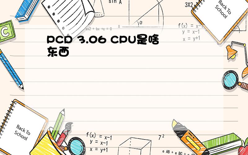 PCD 3.06 CPU是啥东西