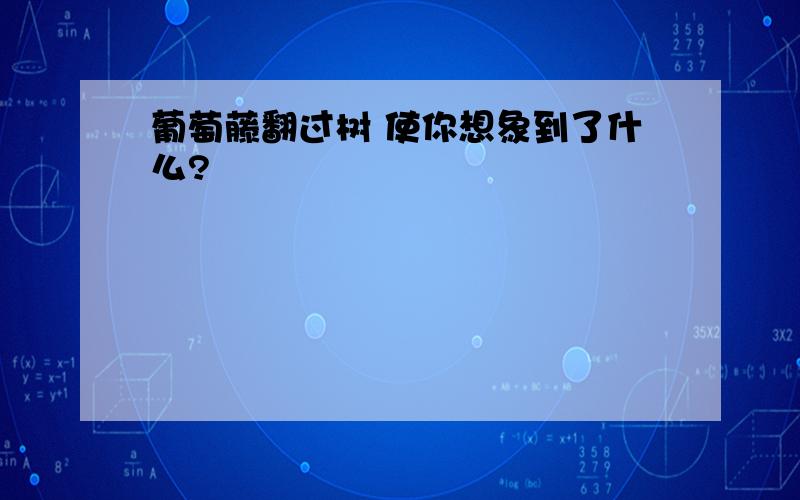 葡萄藤翻过树 使你想象到了什么?