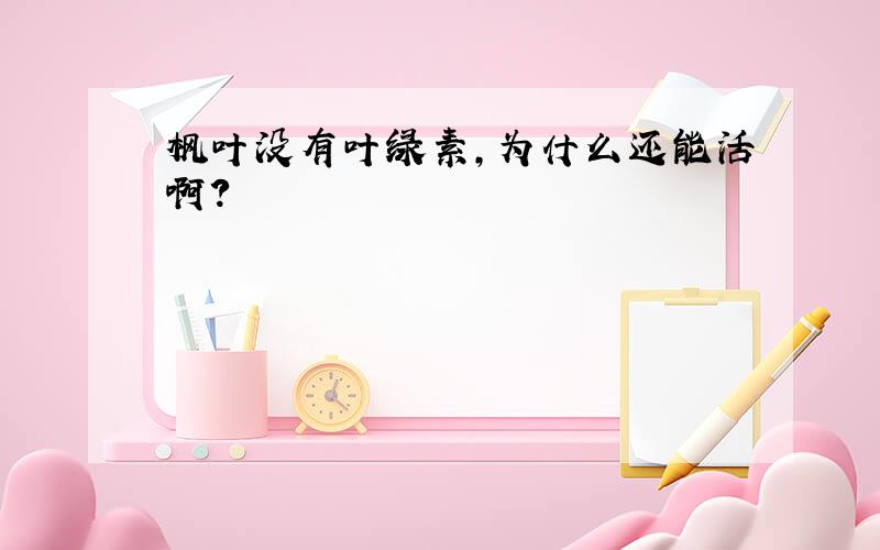 枫叶没有叶绿素,为什么还能活啊?