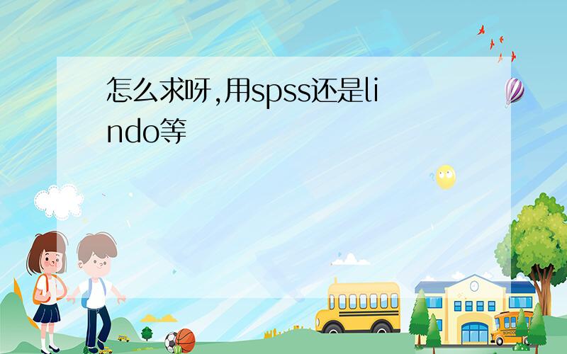 怎么求呀,用spss还是lindo等