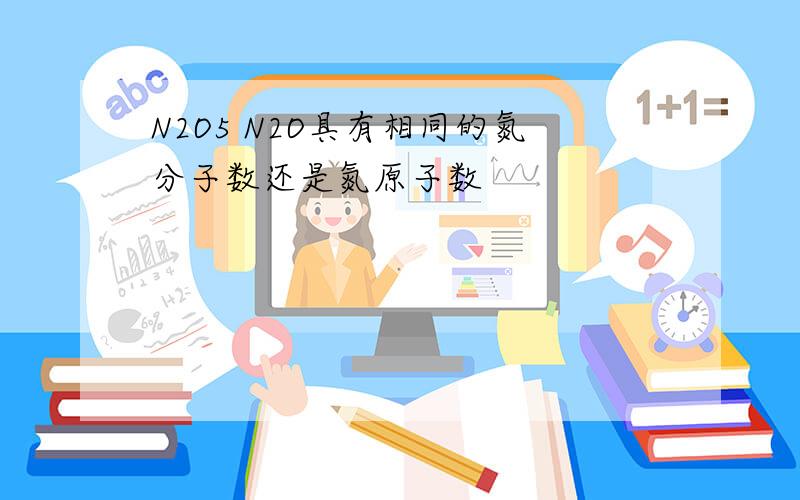 N2O5 N2O具有相同的氮分子数还是氮原子数