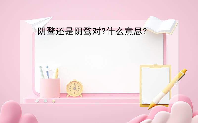 阴鹜还是阴骛对?什么意思?