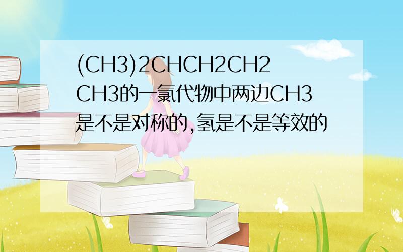 (CH3)2CHCH2CH2CH3的一氯代物中两边CH3是不是对称的,氢是不是等效的