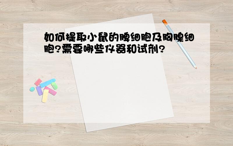 如何提取小鼠的脾细胞及胸腺细胞?需要哪些仪器和试剂?