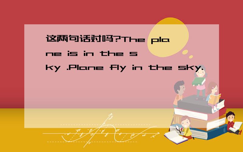 这两句话对吗?The plane is in the sky .Plane fly in the sky.