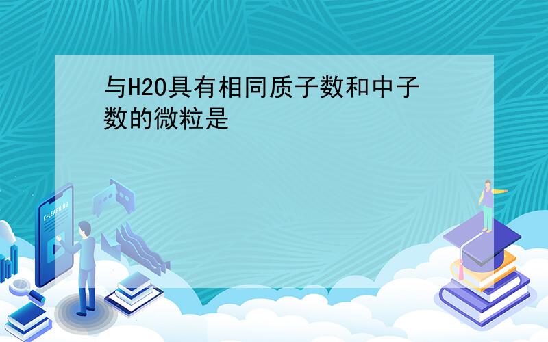 与H2O具有相同质子数和中子数的微粒是