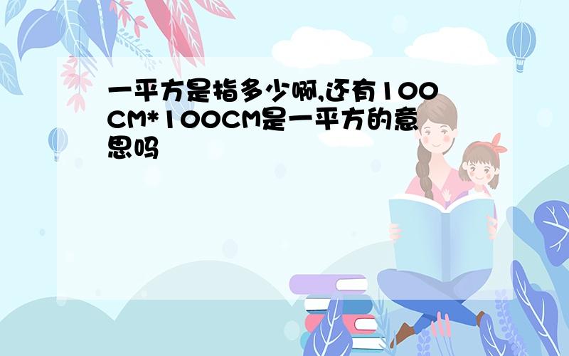 一平方是指多少啊,还有100CM*100CM是一平方的意思吗