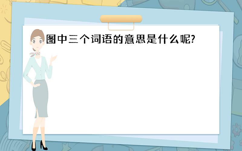 图中三个词语的意思是什么呢?