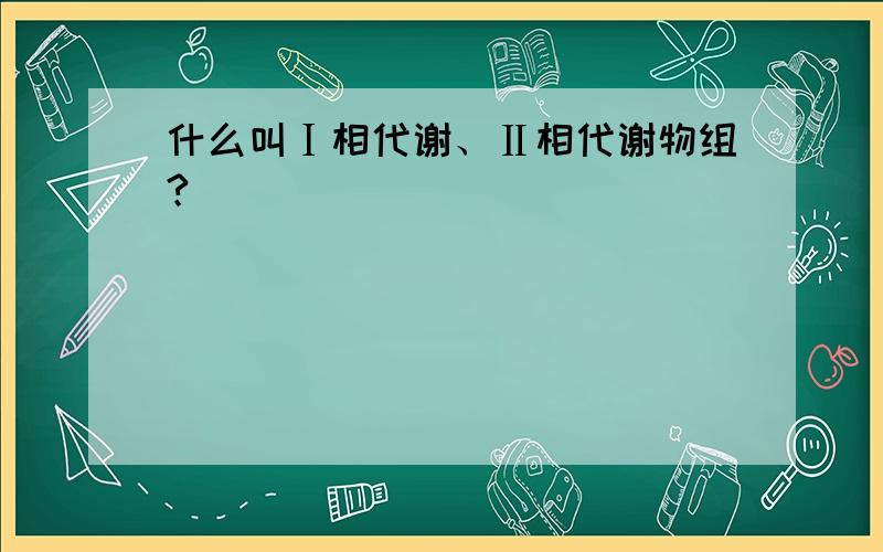 什么叫Ⅰ相代谢、Ⅱ相代谢物组?