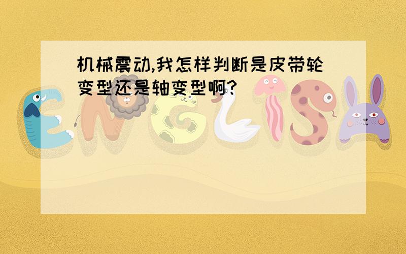 机械震动,我怎样判断是皮带轮变型还是轴变型啊?