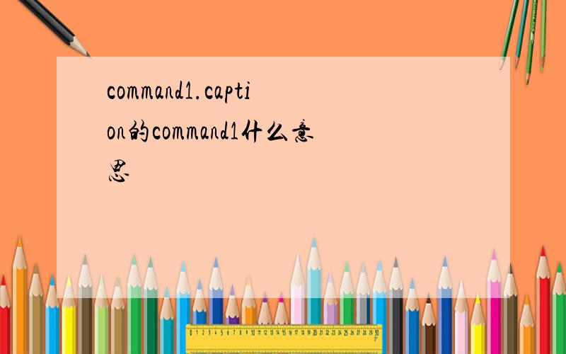 command1.caption的command1什么意思