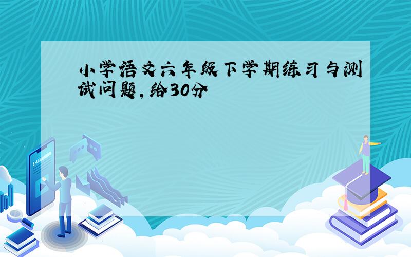 小学语文六年级下学期练习与测试问题,给30分