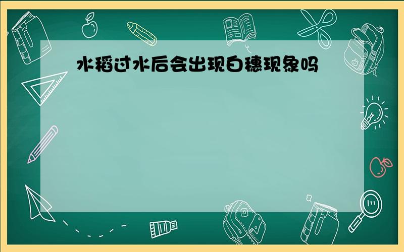 水稻过水后会出现白穗现象吗