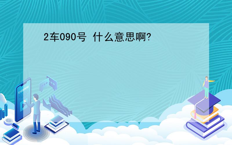 2车090号 什么意思啊?