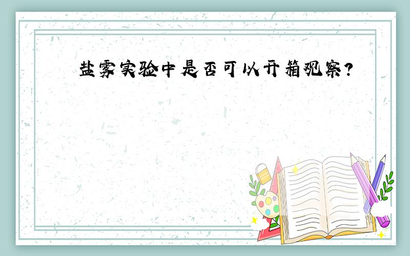 盐雾实验中是否可以开箱观察?