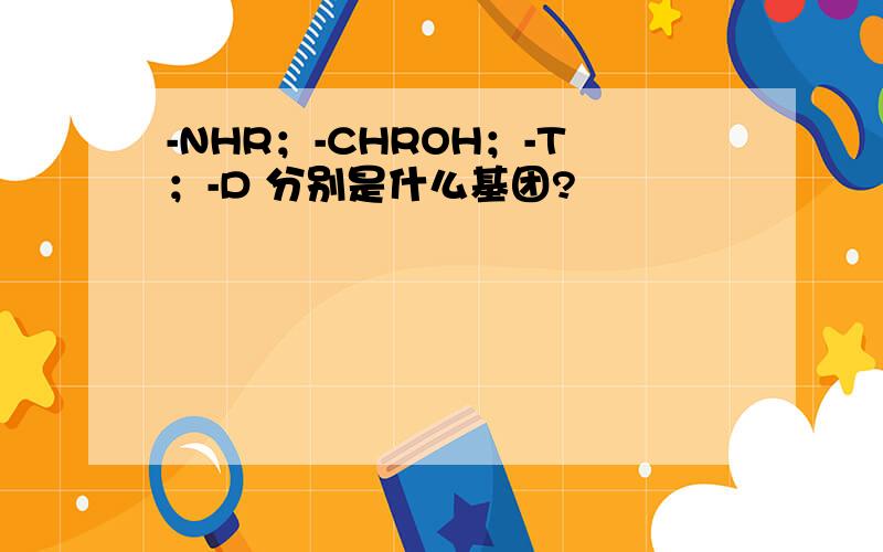 -NHR；-CHROH；-T；-D 分别是什么基团?