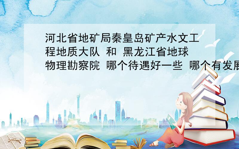 河北省地矿局秦皇岛矿产水文工程地质大队 和 黑龙江省地球物理勘察院 哪个待遇好一些 哪个有发展前途