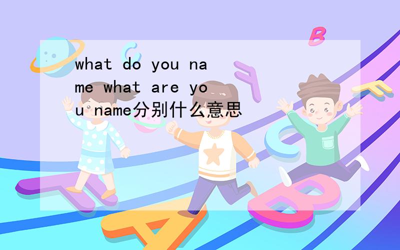 what do you name what are you name分别什么意思