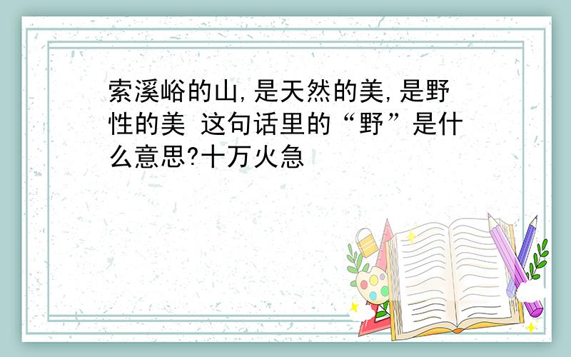 索溪峪的山,是天然的美,是野性的美 这句话里的“野”是什么意思?十万火急