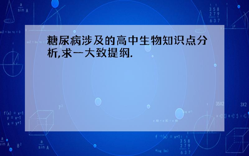 糖尿病涉及的高中生物知识点分析,求一大致提纲.