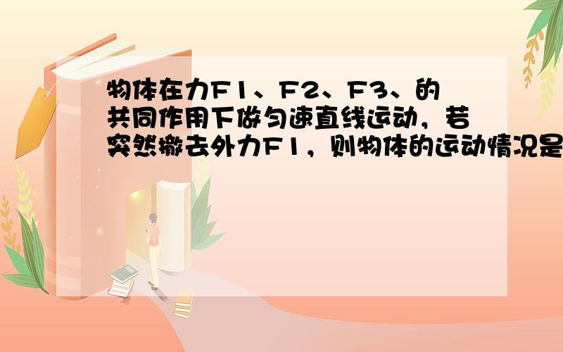 物体在力F1、F2、F3、的共同作用下做匀速直线运动，若突然撤去外力F1，则物体的运动情况是（　　）