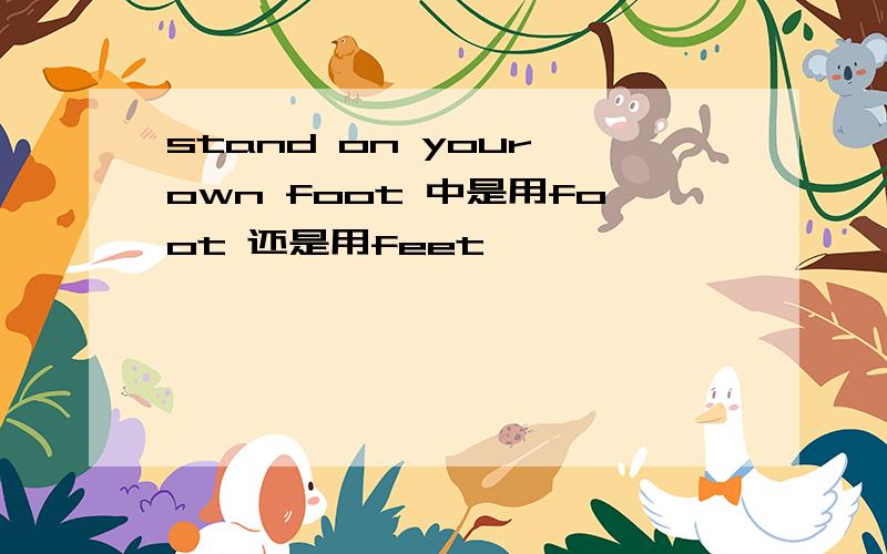 stand on your own foot 中是用foot 还是用feet