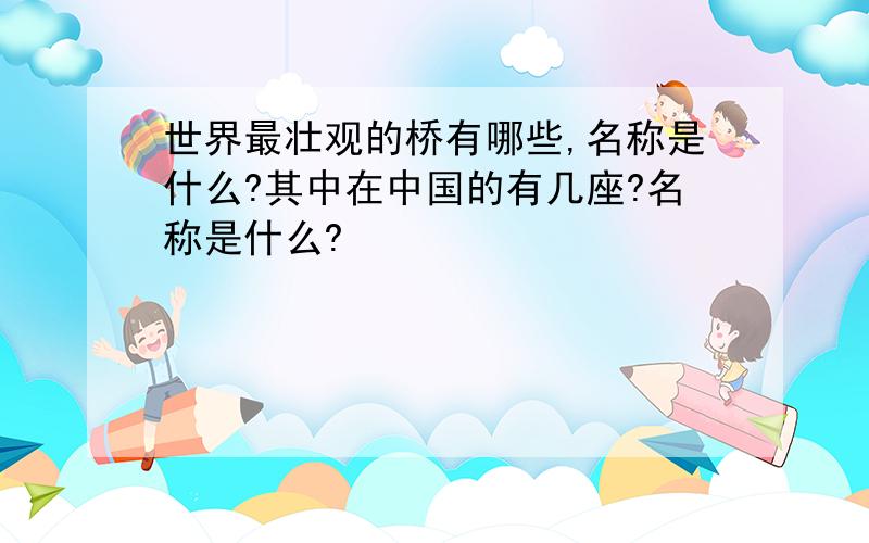 世界最壮观的桥有哪些,名称是什么?其中在中国的有几座?名称是什么?