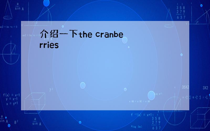 介绍一下the cranberries