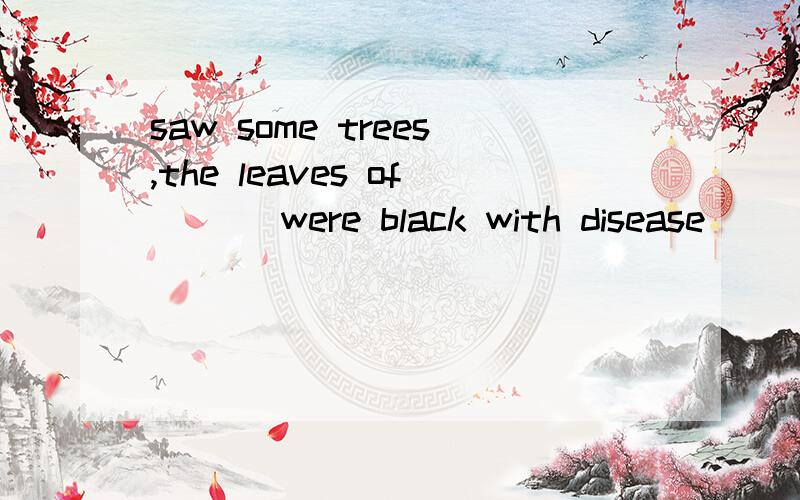 saw some trees,the leaves of ___were black with disease