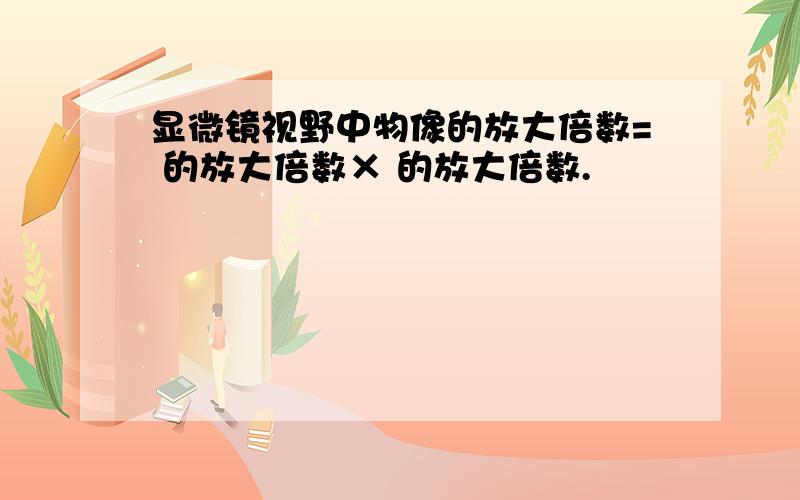 显微镜视野中物像的放大倍数= 的放大倍数× 的放大倍数.