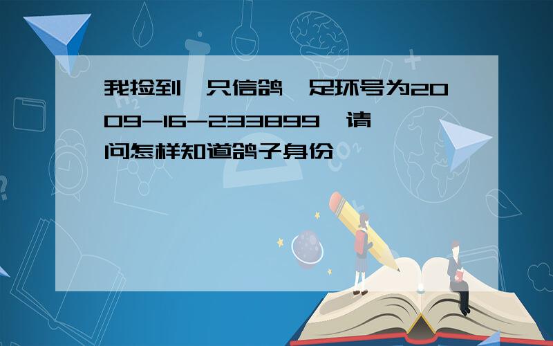 我捡到一只信鸽,足环号为2009-16-233899,请问怎样知道鸽子身份