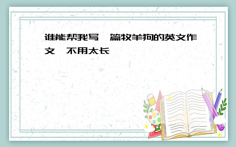 谁能帮我写一篇牧羊狗的英文作文,不用太长,