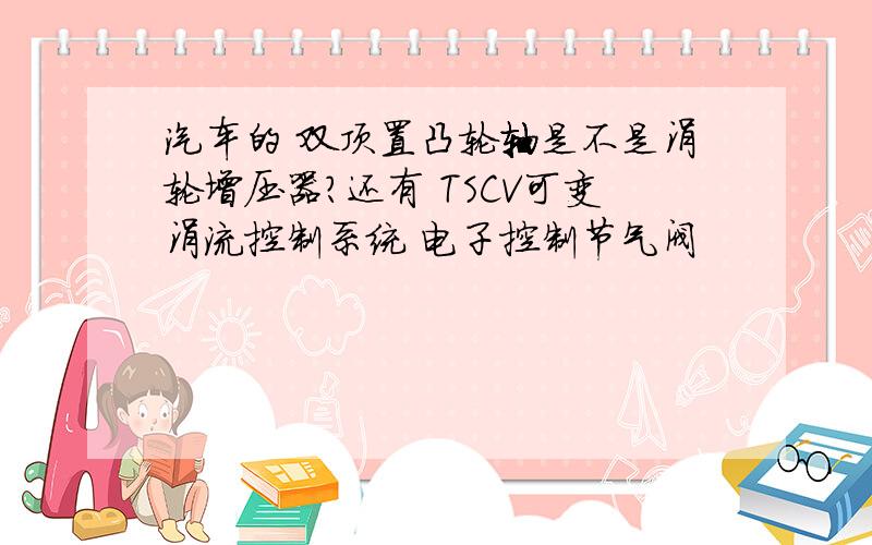 汽车的 双顶置凸轮轴是不是涡轮增压器?还有 TSCV可变涡流控制系统 电子控制节气阀