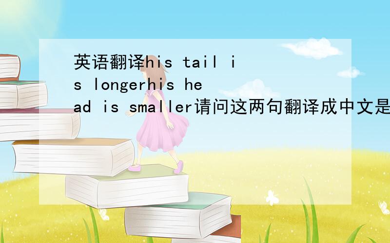 英语翻译his tail is longerhis head is smaller请问这两句翻译成中文是什么